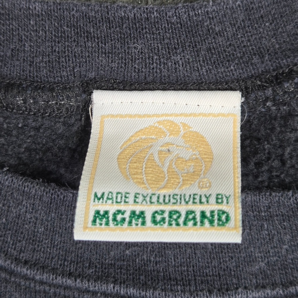 Vintage MGM Grand Sweatshirt Mens Medium Black Las Vegas Lion Casino Logo 1993 - Picture 8 of 10